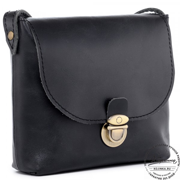  Кожаная сумка "Калифорния Нью" (чёрная). фото 1